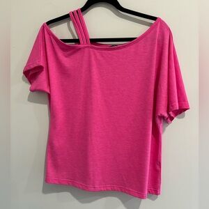 Hot pink off the shoulder top.